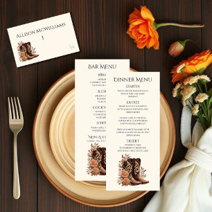 Country Western Flowers with Cowboy Boots Fish Table Number