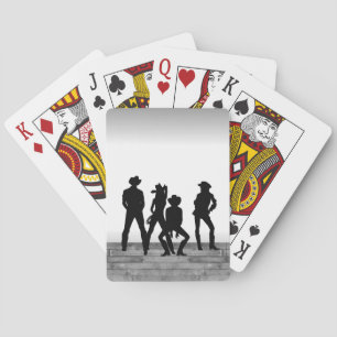 Country Western Fun Black and White Poker Cards