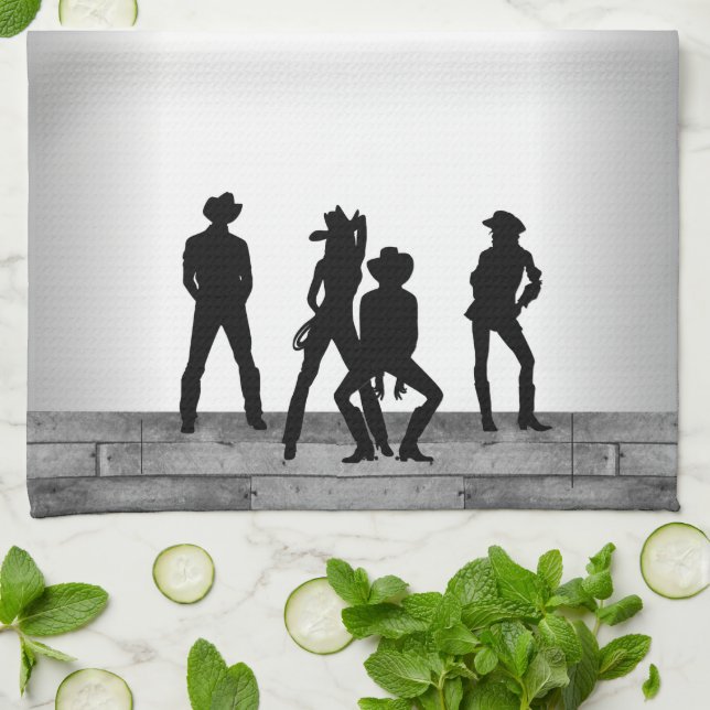 Country Western Fun Kitchen Towel (Folded)