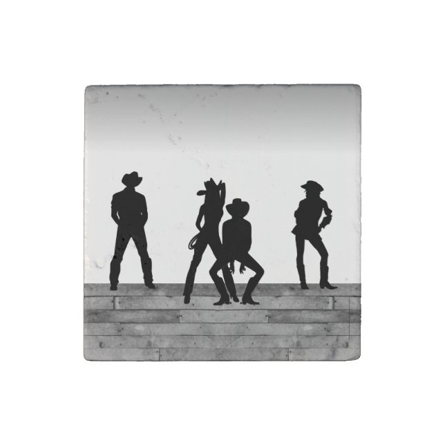 Country Western Fun Stone Magnet (Front)