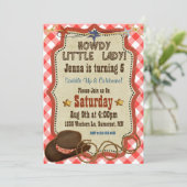 Country Western Girl Birthday Invitation (Standing Front)