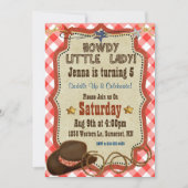 Country Western Girl Birthday Invitation (Front)