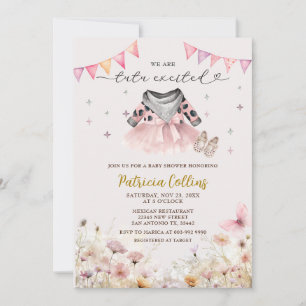 Country Western Girl Tutu Floral Baby Shower Invitation