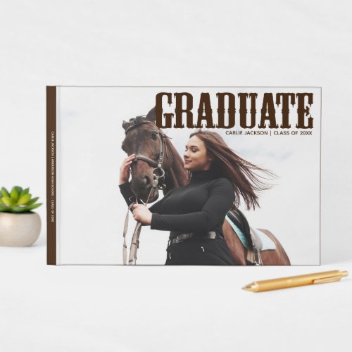 Country Western Graduate Photo Cowgirl Graduation Guest Book