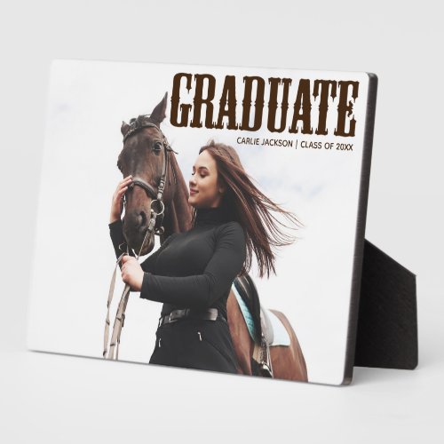 Country Western Graduate Photo Cowgirl Graduation Plaque