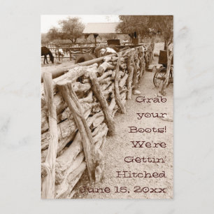 Country Western Horse Corral Wedding Invitations