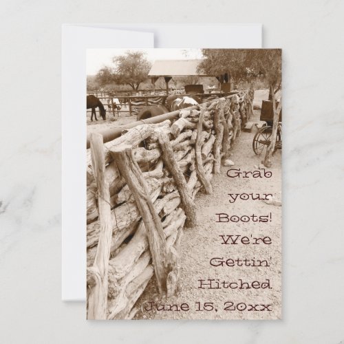 Country Western Horse Corral Wedding Invitations