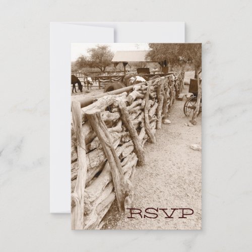 Country Western Horse Corral Wedding RSVP Cards
