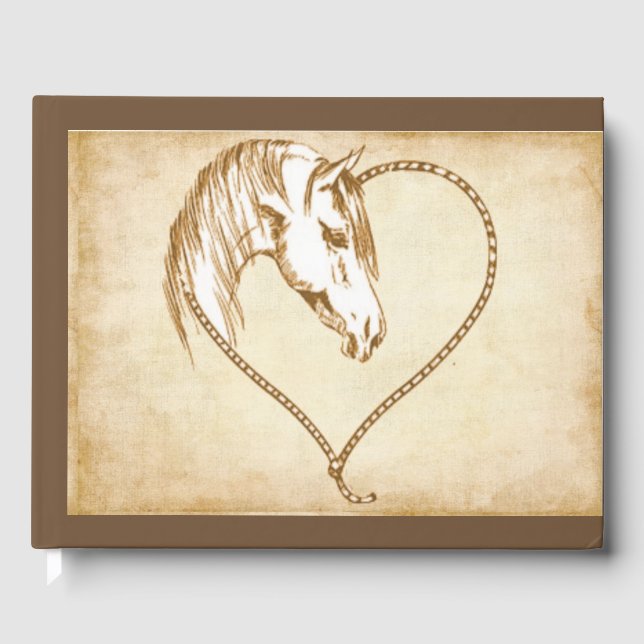 Country Western Horse Wedding or Shower Guestbook (Front)