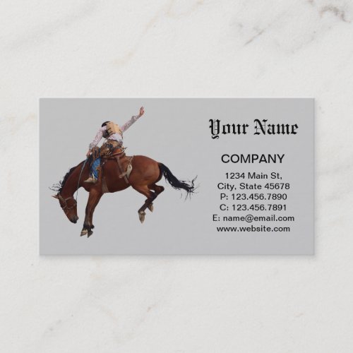 Country Western horseback Riding Rodeo Cowboy Business Card