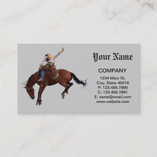 Country Western horseback Riding Rodeo Cowboy Business Card