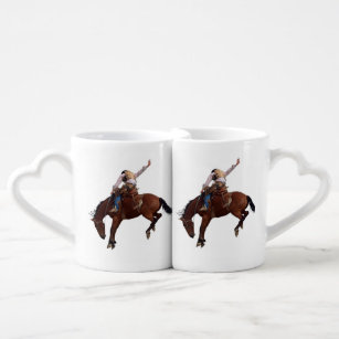 Country Western horseback Riding Rodeo Cowboy Coffee Mug Set