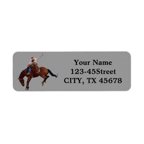 Country Western horseback Riding Rodeo Cowboy Label