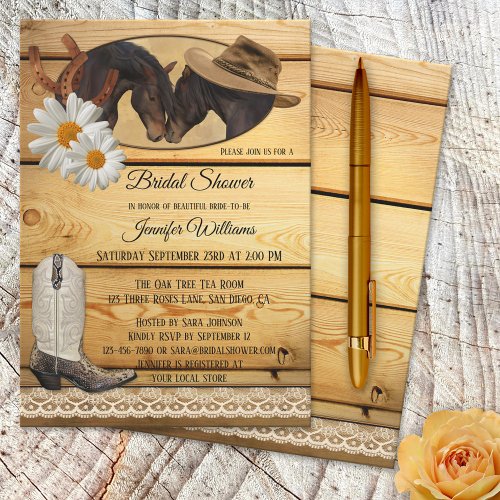 Country Western Horses Bridal Shower Invitation