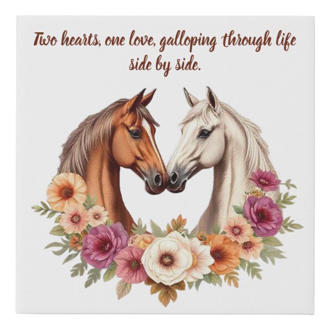 Country Western Horses Faux Canvas Print (Front)