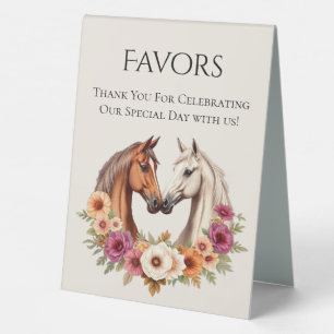 Country Western Horses-Favors Table Tent