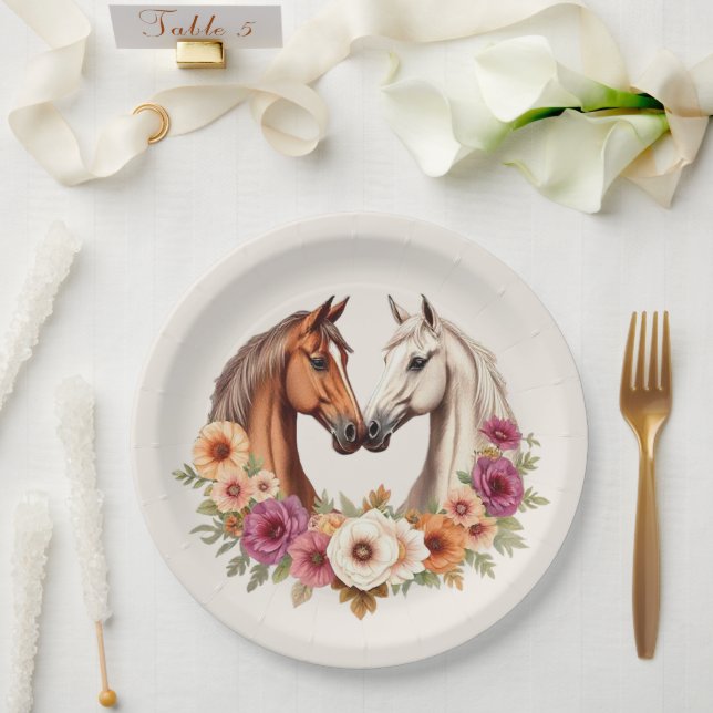 Country Western Horses  Paper Plates (Wedding)