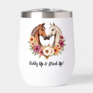Country Western Horses Thermal Wine Tumbler