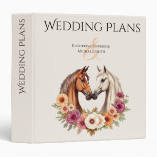 Country Western Horses Wedding Plans 3 Ring Binder
