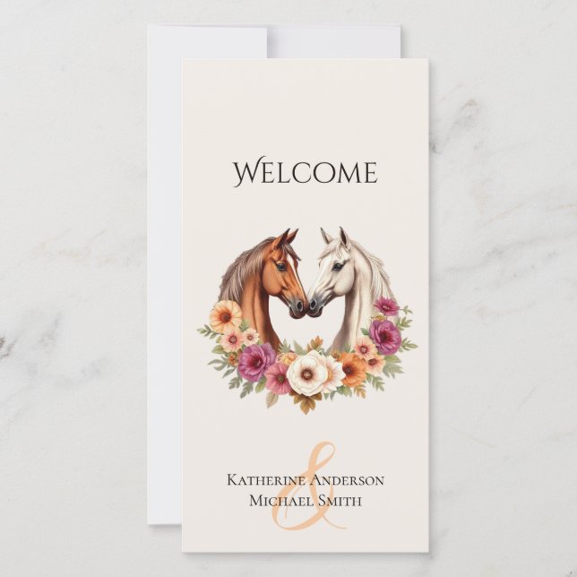 Country Western Horses-Wedding Program (Front)
