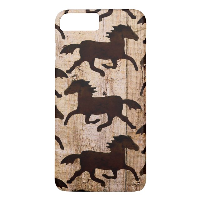 Country Western Horses Wood iPhone 7 Plus Case (Back)