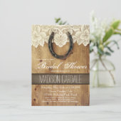 Country Western Horseshoe Lace Bridal Shower Invitation (Standing Front)