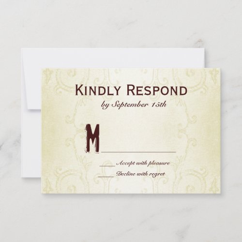 Country Western Horseshoe Swirl Wedding RSVP Cards