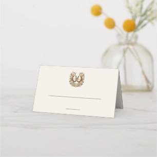 Country Western Horseshoes and Flowers Place Card