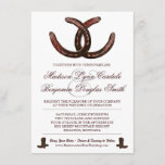 Country Western Horseshoes Boots Wedding Invites