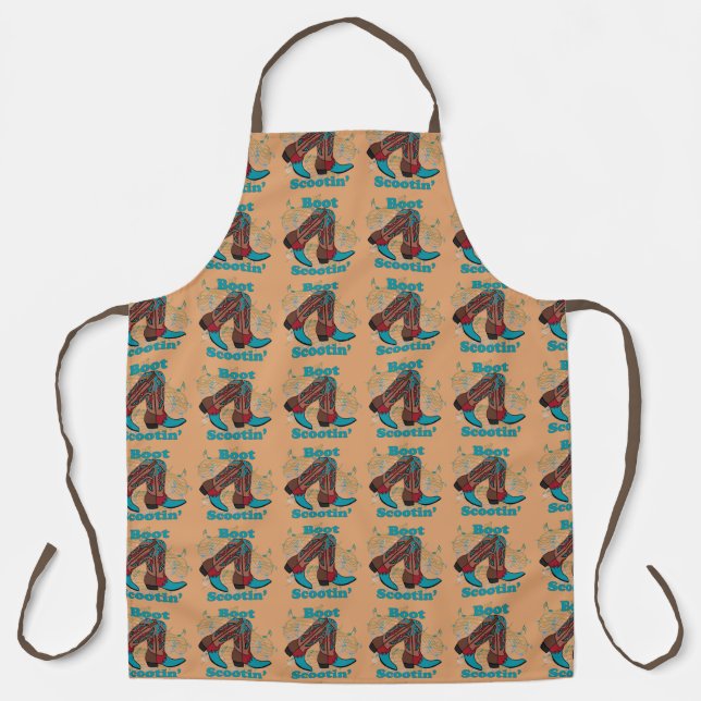 Country Western Line Dance Boot Scootin'  Apron (Front)