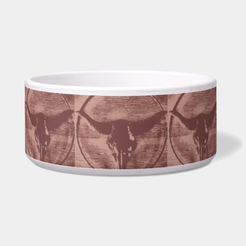 Country Western Longhorns Bull Skull Cowboy Gifts Bowl