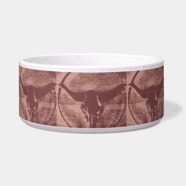 Country Western Longhorns Bull Skull Cowboy Gifts Bowl (Front)