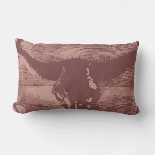 Country Western Longhorns Bull Skull Cowboy Gifts Lumbar Pillow