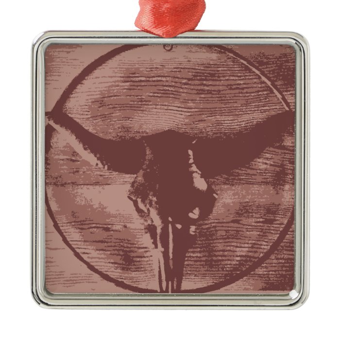 Country Western Longhorns Bull Skull Cowboy Gifts Christmas Ornament