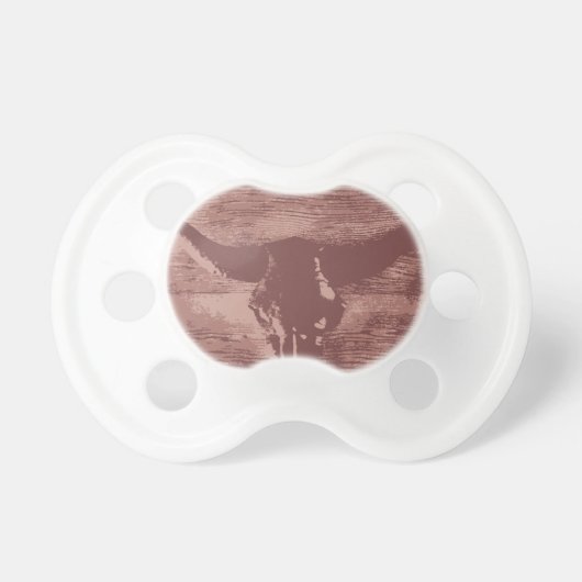 Country Western Longhorns Bull Skull Cowboy Gifts Pacifier (Front)