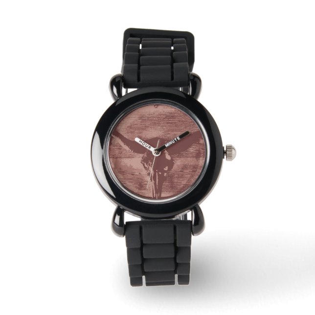 Country Western Longhorns Bull Skull Cowboy Gifts Watch (Front)