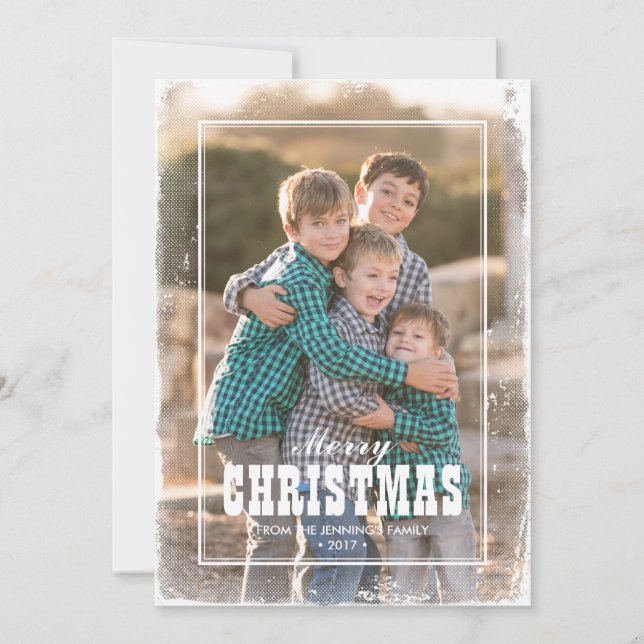Country Western Merry Christmas Holiday Card (Front)