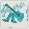 Country Western Music Lt Blue  Guitar and Boots