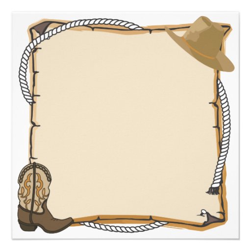 Country Western Party Invite (blank) 5.25