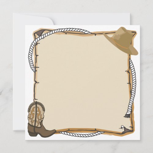 Country Western Party Invite blank