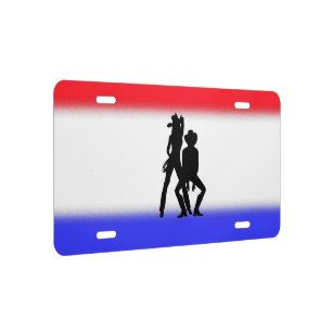 Country Western Patriotic Fun License Plate