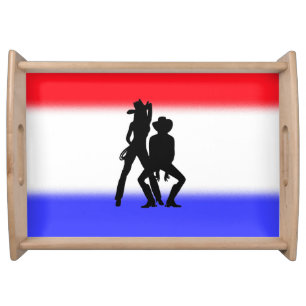 Country Western Patriotic Fun Serving Tray