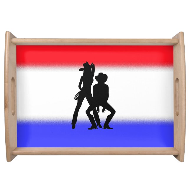Country Western Patriotic Fun Serving Tray (Front)