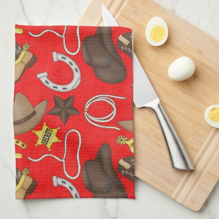 Country Western Pattern Kitchen Towel