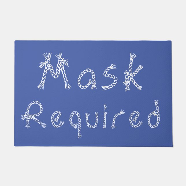 Country Western Rope Mask Required Doormat (Front)