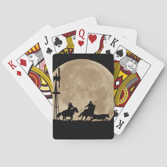 Country Western Roping Cowboys Poker Cards (Back)