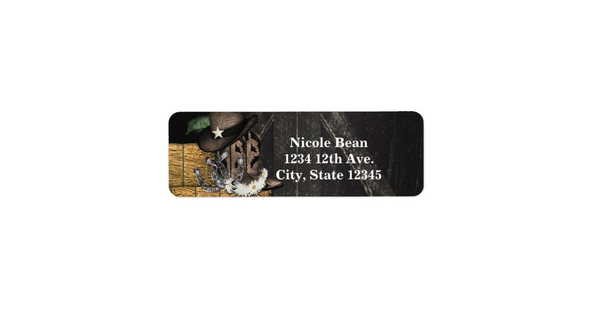 Country Western Rustic Barn Invitation Label | Zazzle