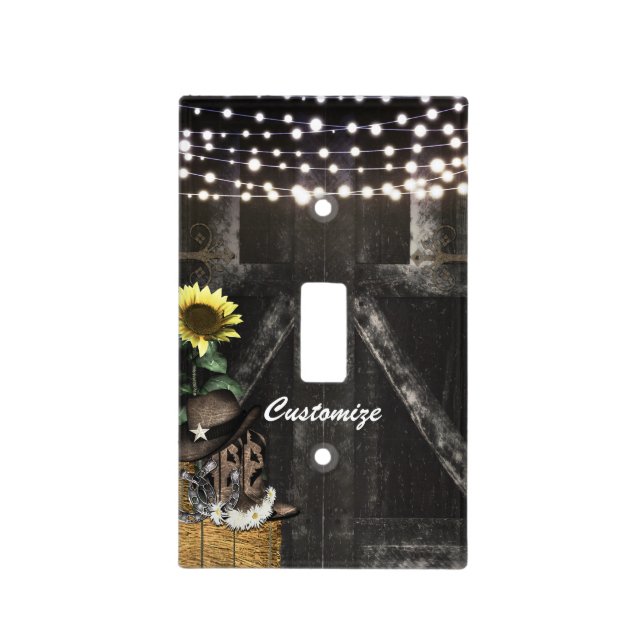Country Western Rustic Barn Light Switch Cover (Front)