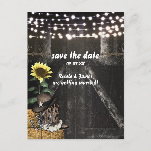 Country Western Rustic Barn Save The Date Card