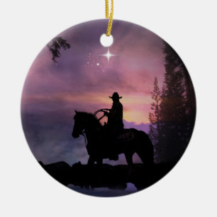 Country Western Rustic Cowboy Xmas Ornament